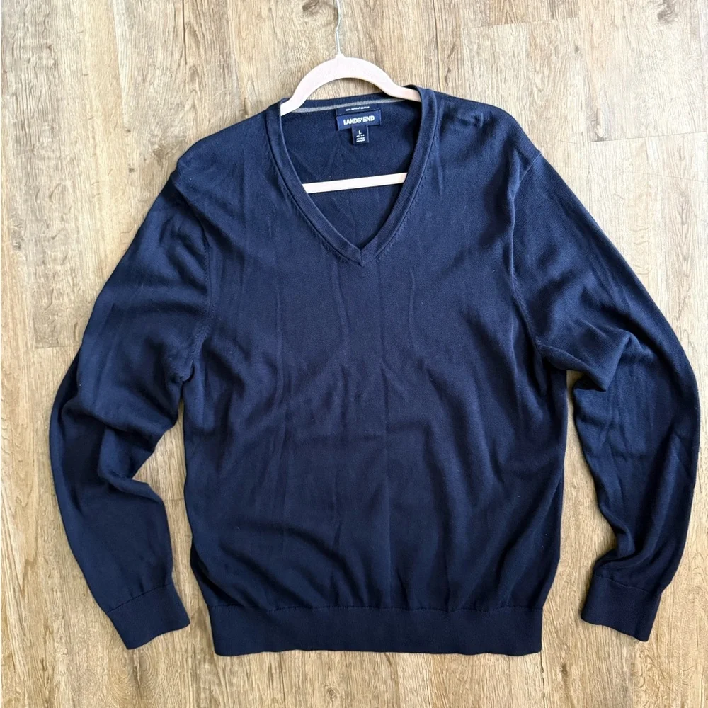 Lands’ End • Supima Cotton V Neck Sweater